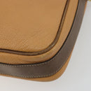 LOEWE Anagram Shoulder Bag Leather Beige Gold Auth 191290-9