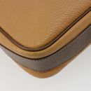 LOEWE Anagram Shoulder Bag Leather Beige Gold Auth 191290-16