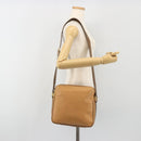LOEWE Anagram Shoulder Bag Leather Beige Gold Auth 191290-19