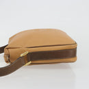 LOEWE Anagram Shoulder Bag Leather Beige Gold Auth 191290-4