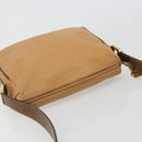 LOEWE Anagram Shoulder Bag Leather Beige Gold Auth 191290-6