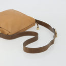 LOEWE Anagram Shoulder Bag Leather Beige Gold Auth 191290-7