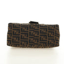 FENDI Zucca Canvas Mamma Baguette Shoulder Bag Black Brown Auth 191291SAV-5