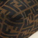 FENDI Zucca Canvas Mamma Baguette Shoulder Bag Black Brown Auth 191291SAV-15