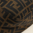 FENDI Zucca Canvas Mamma Baguette Shoulder Bag Black Brown Auth 191291SAV-17
