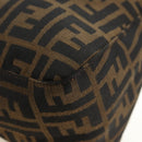 FENDI Zucca Canvas Mamma Baguette Shoulder Bag Black Brown Auth 191291SAV-18