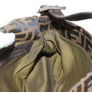 FENDI Zucca Canvas Mamma Baguette Shoulder Bag Black Brown Auth 191291SAV-22
