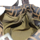 FENDI Zucca Canvas Mamma Baguette Shoulder Bag Black Brown Auth 191291SAV-23
