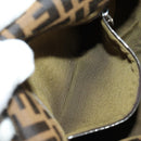 FENDI Zucca Canvas Mamma Baguette Shoulder Bag Black Brown Auth 191291SAV-25