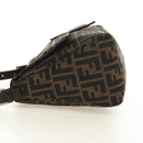 FENDI Zucca Canvas Mamma Baguette Shoulder Bag Black Brown Auth 191291SAV-3
