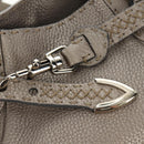 FENDI Celeria Tote Bag Leather Gray Gold Auth 191294V-16