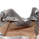 FENDI Celeria Tote Bag Leather Gray Gold Auth 191294V-19
