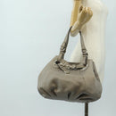 FENDI Celeria Tote Bag Leather Gray Gold Auth 191294V-24
