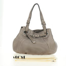 FENDI Celeria Tote Bag Leather Gray Gold Auth 191294V-25