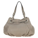 FENDI Celeria Tote Bag Leather Gray Gold Auth 191294V-3