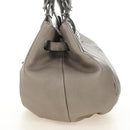 FENDI Celeria Tote Bag Leather Gray Gold Auth 191294V-4