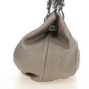 FENDI Celeria Tote Bag Leather Gray Gold Auth 191294V-5