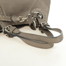 FENDI Celeria Tote Bag Leather Gray Gold Auth 191294V-8