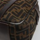 FENDI Zucca Canvas Hand Bag Black Brown Auth 191295-15