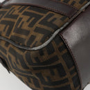 FENDI Zucca Canvas Hand Bag Black Brown Auth 191295-16