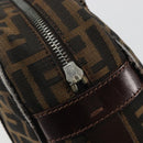 FENDI Zucca Canvas Hand Bag Black Brown Auth 191295-11