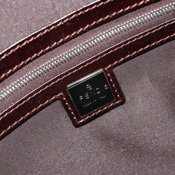 FENDI Zucca Canvas Hand Bag Black Brown Auth 191295