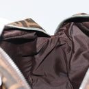 FENDI Zucca Canvas Hand Bag Black Brown Auth 191295-19