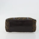 FENDI Zucca Canvas Hand Bag Black Brown Auth 191295-5