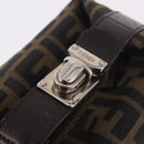 FENDI Zucca Canvas Vanity Pouch Black Brown Auth 191296-14