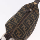 FENDI Zucca Canvas Vanity Pouch Black Brown Auth 191296-15