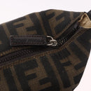 FENDI Zucca Canvas Vanity Pouch Black Brown Auth 191296-16