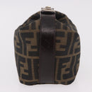 FENDI Zucca Canvas Vanity Pouch Black Brown Auth 191296-5