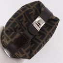 FENDI Zucca Canvas Vanity Pouch Black Brown Auth 191296-6