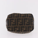 FENDI Zucca Canvas Vanity Pouch Black Brown Auth 191296-9