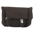 Miu Miu Shoulder Bag Cotton Jersey Brown Silver Auth 191297A-1