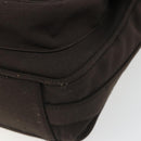 Miu Miu Shoulder Bag Cotton Jersey Brown Silver Auth 191297A-10