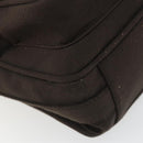 Miu Miu Shoulder Bag Cotton Jersey Brown Silver Auth 191297A-11