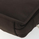 Miu Miu Shoulder Bag Cotton Jersey Brown Silver Auth 191297A-12