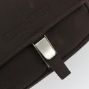 Miu Miu Shoulder Bag Cotton Jersey Brown Silver Auth 191297A-14