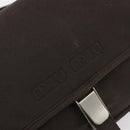 Miu Miu Shoulder Bag Cotton Jersey Brown Silver Auth 191297A-15