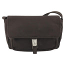 Miu Miu Shoulder Bag Cotton Jersey Brown Silver Auth 191297A-2