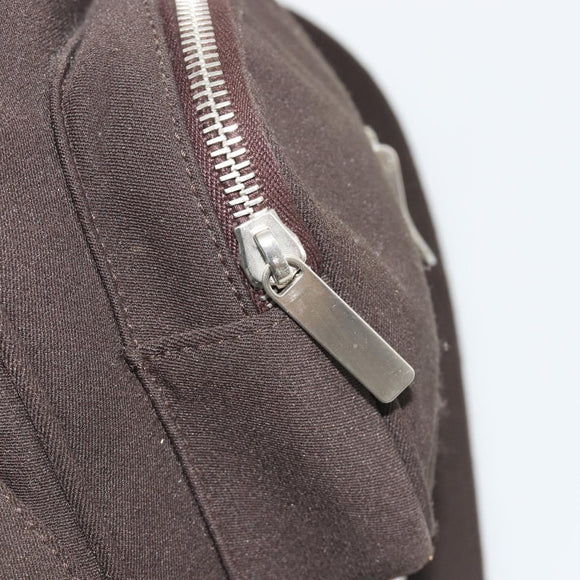 Miu Miu Shoulder Bag Cotton Jersey Brown Silver Auth 191297A