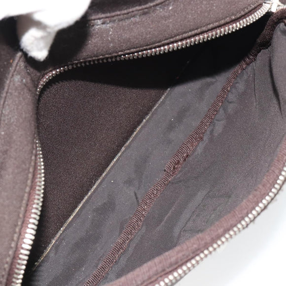 Miu Miu Shoulder Bag Cotton Jersey Brown Silver Auth 191297A