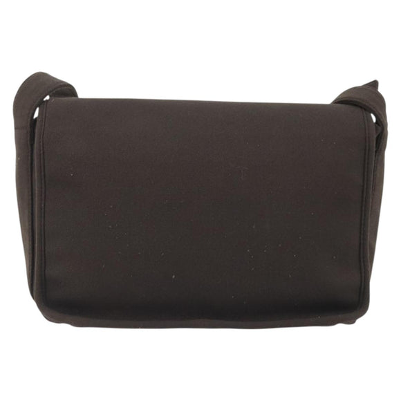 Miu Miu Shoulder Bag Cotton Jersey Brown Silver Auth 191297A