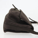 Miu Miu Shoulder Bag Cotton Jersey Brown Silver Auth 191297A-4