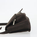 Miu Miu Shoulder Bag Cotton Jersey Brown Silver Auth 191297A-5