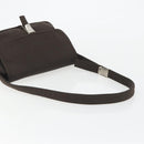 Miu Miu Shoulder Bag Cotton Jersey Brown Silver Auth 191297A-7