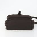 Miu Miu Shoulder Bag Cotton Jersey Brown Silver Auth 191297A-9