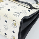 MCM Vicetos Logogram Hand Bag PVC Leather White Gold Auth 191298-8