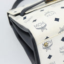 MCM Vicetos Logogram Hand Bag PVC Leather White Gold Auth 191298-15